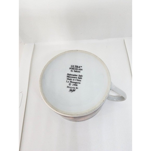 La Menagerie Porcelain Sakura Jungle Animal Tea Cup China Dish Mug Coffee Vintag - Picture 4 of 6